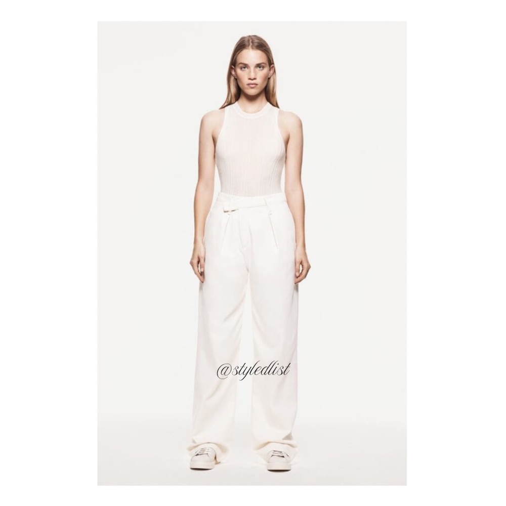 Zara Limited Edition 100% Wool Tank Top Unit 01 Cream S NEW